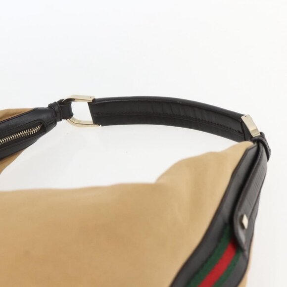 Authentic GUCCI GG Canvas Web Sherry Line Bag Beige Brown gold 001 4287 - Picture 15 of 16